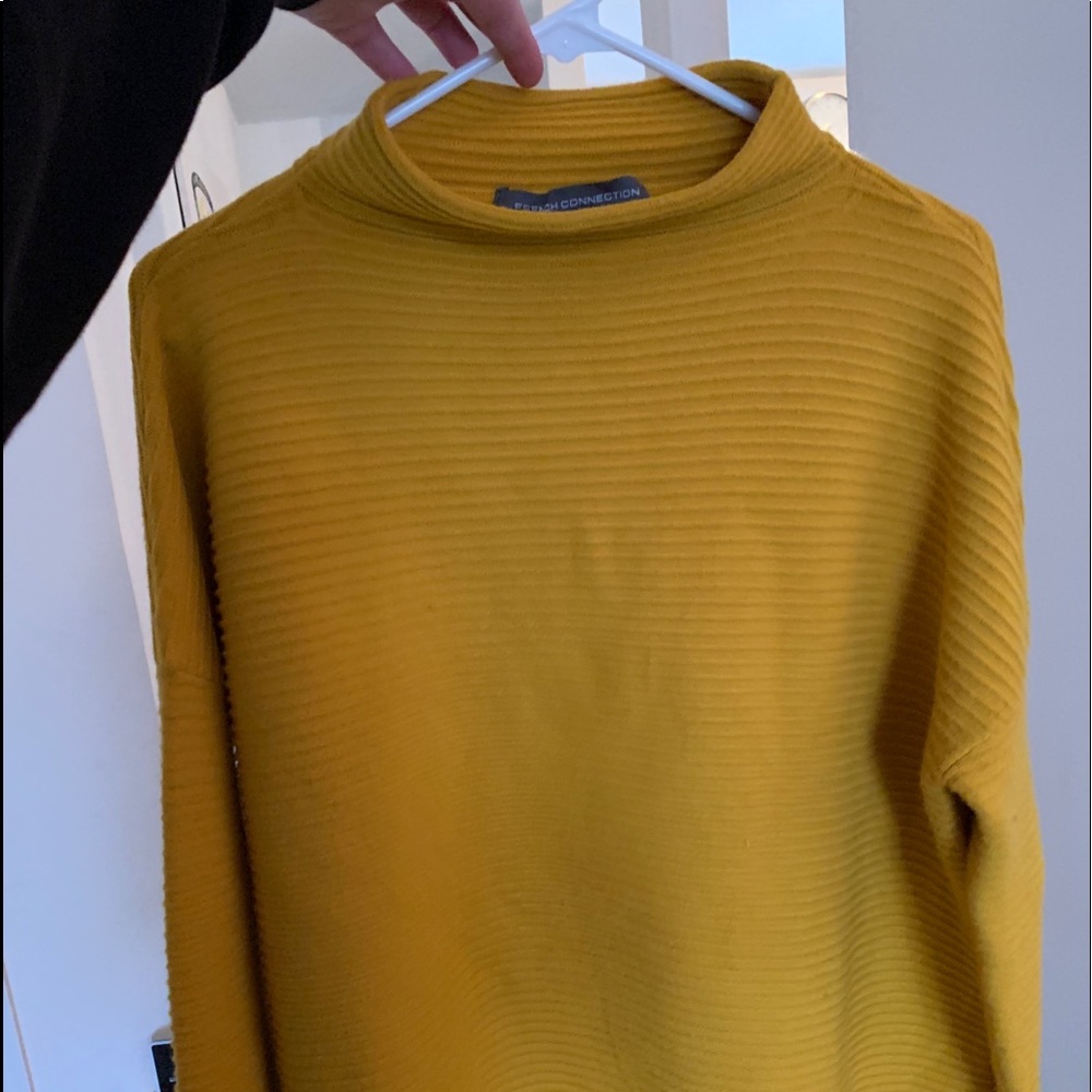 Mustard yellow French Connection ribbed sweater